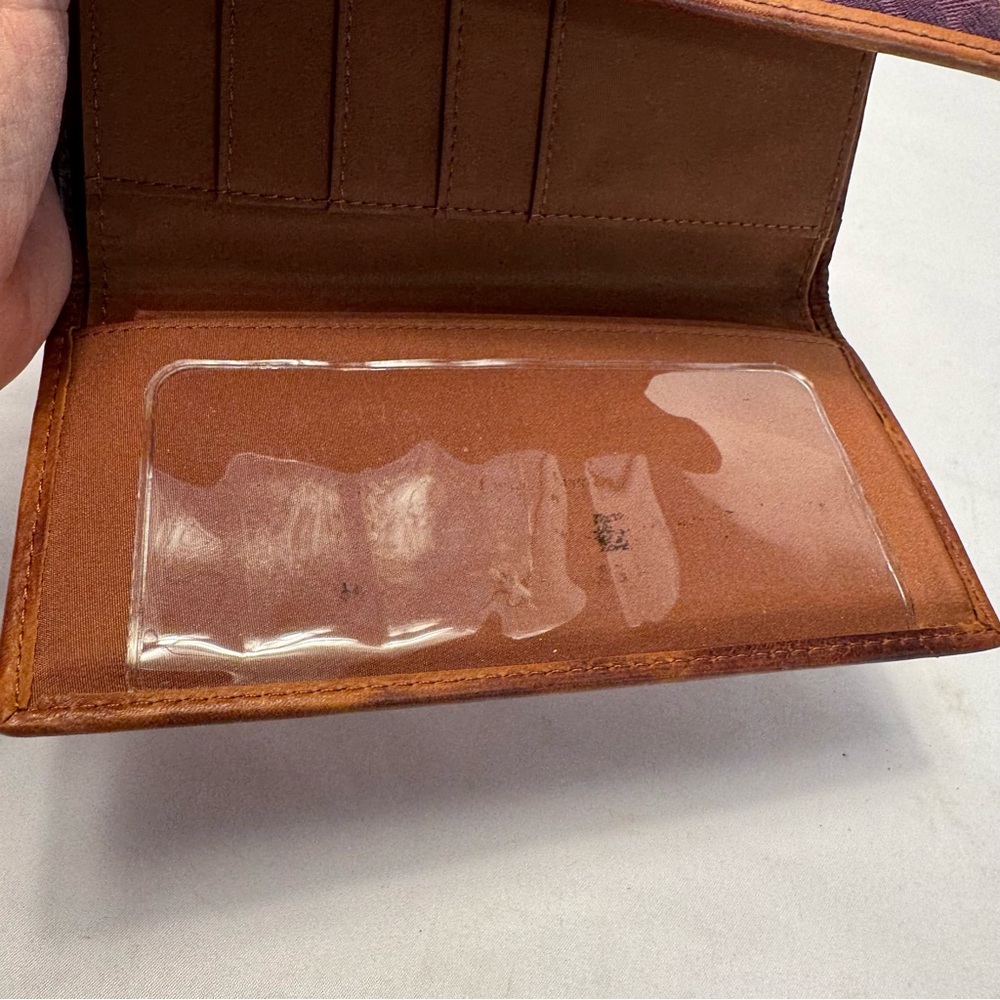 Fossil Genuine Leather Wallet Multicolor Trifold Riley Patchwork Clutch - Picture 5 of 9